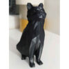 Figurine géométrique de chat noir assis cubisme - Sculpture moderne