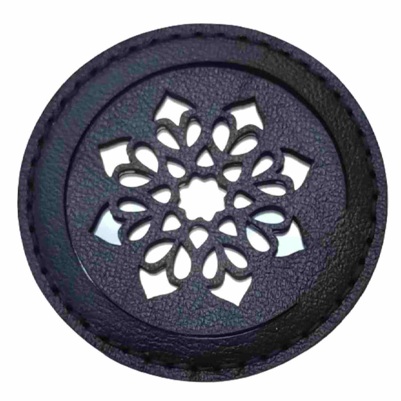 Miroir de poche portable avec design Cuir inspiré de la Perse