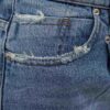 Jeans Bleus Taille Haute Jambe Droite pour Femme avec Poche