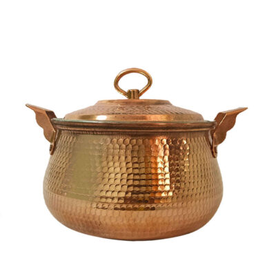 Marmite persane en cuivre – Style de cuisson traditionnel martelé Shiva