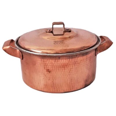 Marmite persane en cuivre – Style de cuisson traditionnel martelé Zarrin