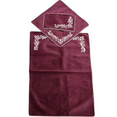 Tapis de Prière Islamique Fin en Velours avec Motif Floral