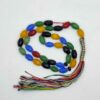 Chapelet islamique en agate multicolore avec 33 perles