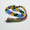 Chapelet islamique en agate multicolore avec 33 perles