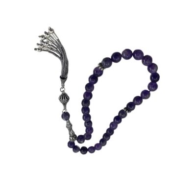 Chapelet islamique en améthyste avec 33 perles et argent