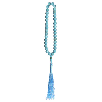 Chapelet islamique en turquoise industrielle – 33 perles de prière