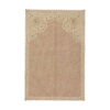 Tapis de Prière Islamique Fin en Velours Crème avec Motif Eslimi Traditionnel