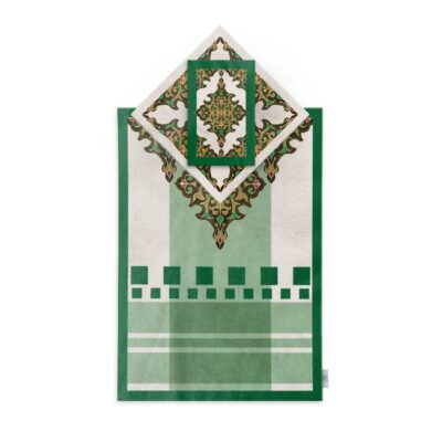Tapis de Prière Islamique Fin en Velours avec Motif Géométrique Traditionnel