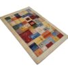 Tapis en laine Gabbeh persan authentique tissé à la main Kashkuli géométrique bordé