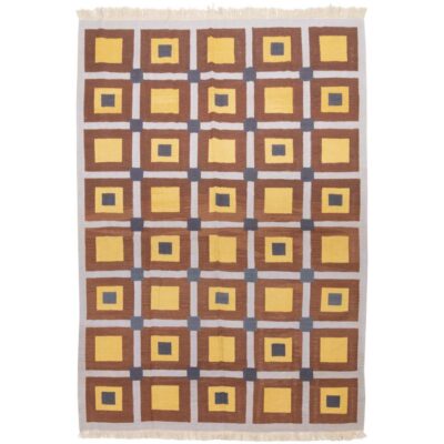 Tapis en laine Kilim persan tissé à la main en Fars design géométrique