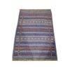 Tapis en laine Kilim persan tissé à la main avec rayures bleues