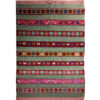 Tapis en laine Kilim persan tissé à la main avec motifs animaliers rayés
