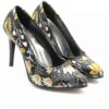 Chaussures à Talons Hauts en Cuir pour Femmes Modèle Fleurs d'Hiver