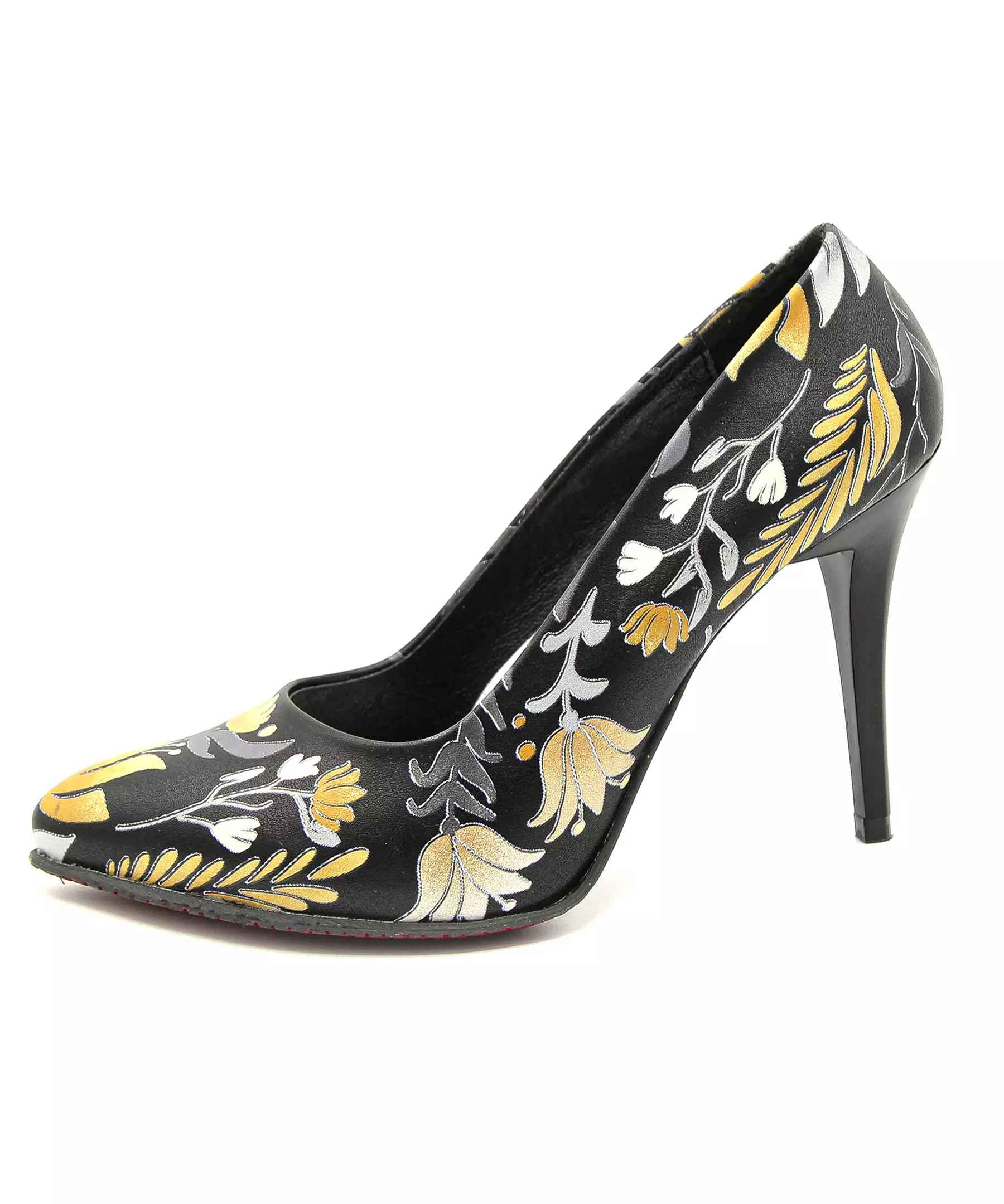 Chaussures à Talons Hauts en Cuir pour Femmes Modèle Fleurs d'Hiver