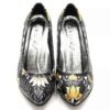 Chaussures à Talons Hauts en Cuir pour Femmes Modèle Fleurs d'Hiver