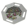 Plateau de service en mélamine, vaisselle légère blanche avec design floral