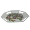 Plateau de service en mélamine, vaisselle légère blanche avec design floral