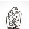 Sculpture d'art figurine minimaliste en métal - Couple s'enlaçant