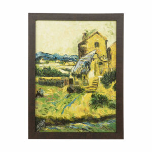 Peinture artistique originale – Huile sur toile, paysage modèle de village