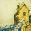 Peinture artistique originale - Huile sur toile, paysage modèle de village