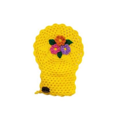 Gant de bain tissé à la main avec motif floral (5x)