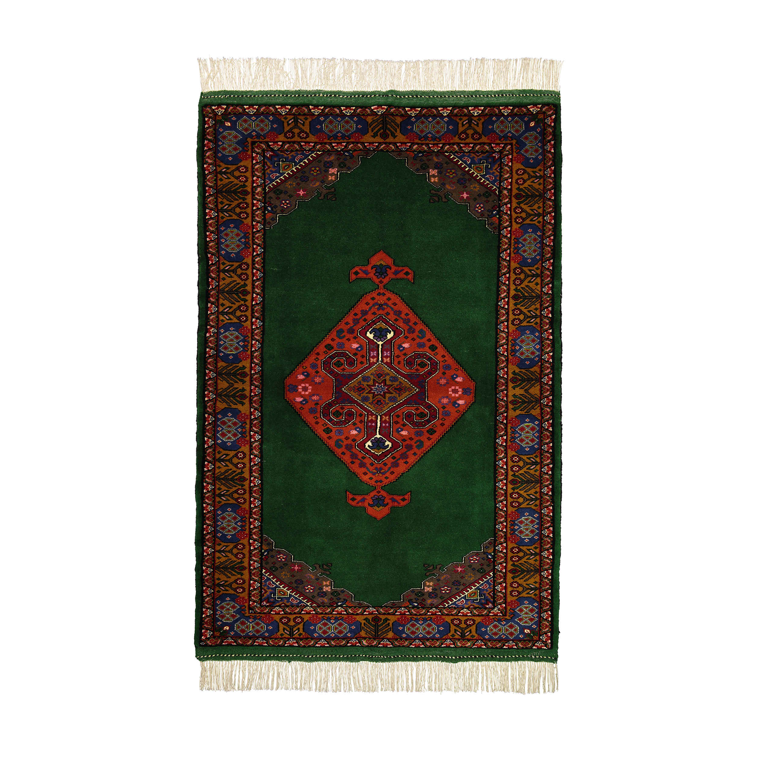 Tapis persan avec laine noué à la main original à Golestan Médaillon