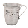 Tasse persane en cuivre - Fabriquée à la main avec anse pour boissons froides - Martelée Couleur Argent