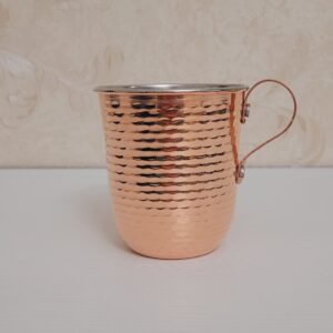 Tasse persane en cuivre – Fabriquée à la main avec anse pour boissons froides – Martelée Traditionnelle