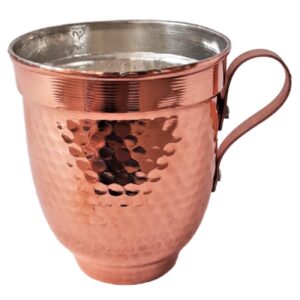 Tasse persane en cuivre – Fabriquée à la main avec anse pour boissons froides – Martelée