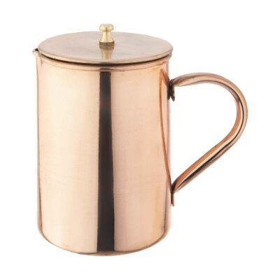 Carafe en cuivre perse fabriquée à la main avec couvercle et poignée