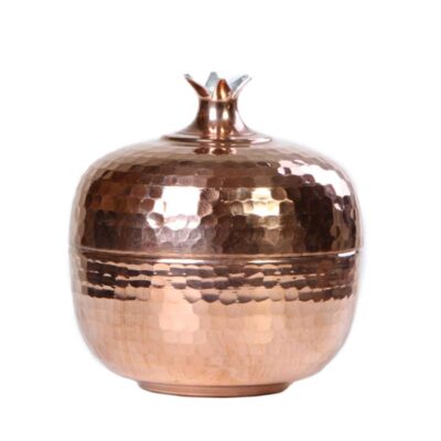 Sucrier persan artisanal en cuivre avec couvercle – Martelé Design Grenade