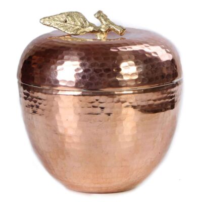 Sucrier persan artisanal en cuivre avec couvercle – Martelé Design Pomme
