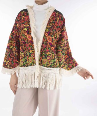 Manto persan brodé pour femmes avec design Paisley