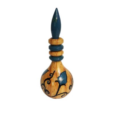 Contenant Persan Surma Dani en Bois pour Garder le Kohl Floral Bleu (x2)