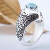Bague en Argent Persan Faite Main pour Homme avec Turquoise de Neyshabur