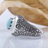 Bague en Argent Persan Faite Main pour Homme avec Turquoise de Neyshabur