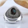Bague en Argent Persan Faite Main pour Homme avec Turquoise de Neyshabur