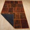 Tapis Persan Vintage Patchwork Noué à la Main Marron