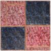 Tapis Persan Vintage Patchwork Noué à la Main Rose