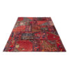 Tapis Persan Vintage Patchwork Noué à la Main Rouge