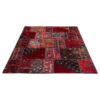 Tapis Persan Vintage Patchwork Noué à la Main Rouge