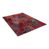 Tapis Persan Vintage Patchwork Noué à la Main Rouge
