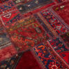 Tapis Persan Vintage Patchwork Noué à la Main Rouge