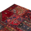 Tapis Persan Vintage Patchwork Noué à la Main Rouge