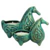 Bougeoir en poterie persane fait main avec design de cheval