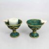 Bougeoir en poterie persane fait main avec design d’oiseau