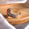 Bague en argent Agate pour homme Élégance Rouge