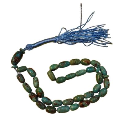 Chapelet turquoise de Neyshabur – 33 perles de prière artisanales