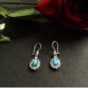 Boucles d'oreilles en argent persan avec Pierre de Turquoise Neyshabur