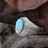 Bague en Argent Persan Faite Main AM_4091 avec Turquoise de Neyshabur